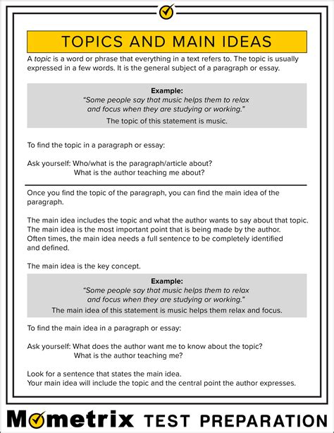 Difference Between Topic And Main Idea Video