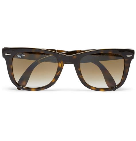 Lyst Ray Ban Folding Wayfarer Acetate Sunglasses In Brown For Men