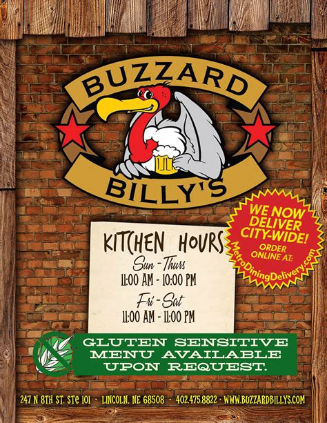 Buzzard Billy's | Menu | Order Online | Delivery | Lincoln NE | City 