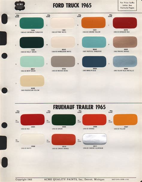1965 Ford Fairlane Paint Colors