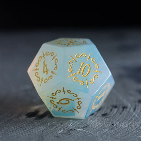 Full Set Opalite Polyhedral Dice Set Gemstone Dnd Dice Set Etsy