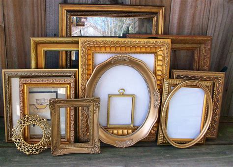 Set of 13 Shades of Gold Picture Frames for Gallery Wall | Etsy | Gold picture frames, Gold ...