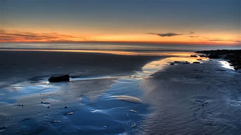 1007491 Sunlight Landscape Sunset Sea Shore Sand Reflection