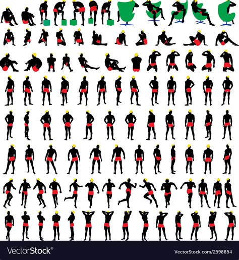 Nude Mens Silhouettes Big Royalty Free Vector Image
