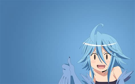 Wallpaper Illustration Simple Background Anime Girls Blue