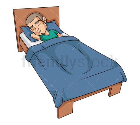 Latino Man Sleeping In Bed Cartoon Clipart Vector Friendlystock