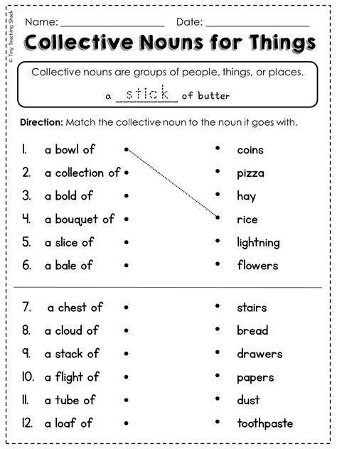 English, math, science, social studies free collective noun worksheets | Nouns and verbs worksheets, 2nd grade worksheets, Collective ...
