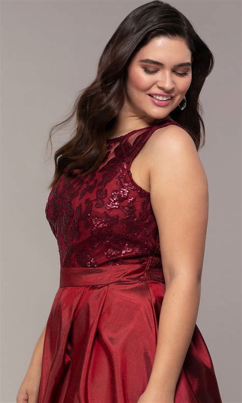 Sequin Bodice Plus Size High Low Prom Dress By Simply