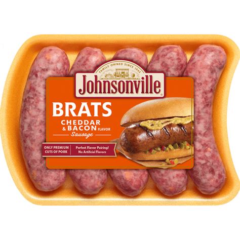 Johnsonville Cheddar And Bacon Brats 19oz Tray Sausages King Food Saver