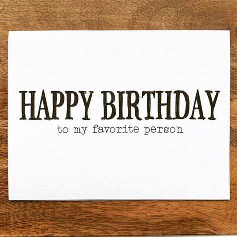 Happy Birthday To My Favorite Person Linen Greeting Card Etsy Happy