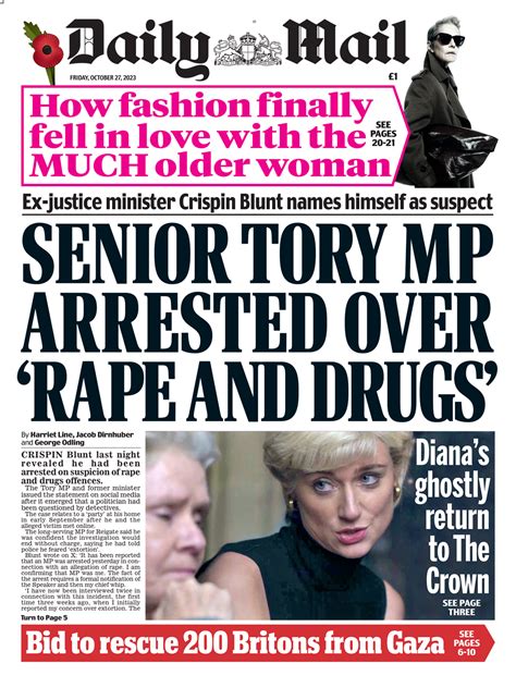 Daily Mail Front Page Th Of October Tomorrow S Papers Today