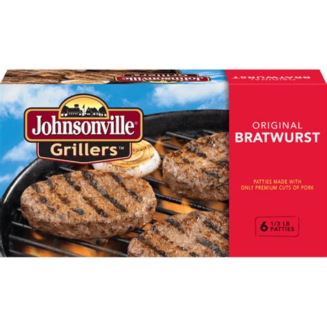 Johnsonville Grillers Original Brat Patties 2lb 6ct Box 101718