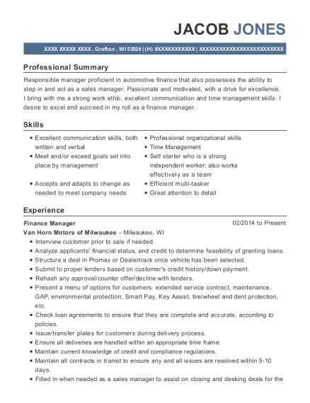 Recommended finance manager resume keywords & skills based on most important skills found on successful finance manager resumes and top skills required by employers. Paradise Chevrolet Cadillac Buick Gmc Fleet Manager Resume ...