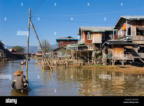 Stilt Village Ywama Inle Lake Shan State Burma Myanmar Asia Stock