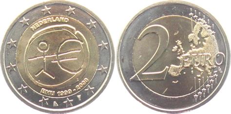 Niederlande 2 Euro 2009 Währungsunion Wwu Unc Ma Shops