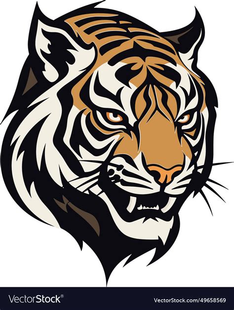 Tiger Head Royalty Free Vector Image Vectorstock