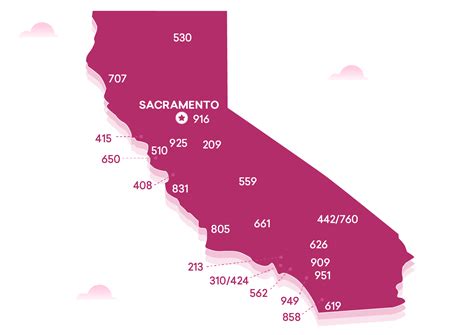 California Area Codes Map Map Of The Usa With State Names