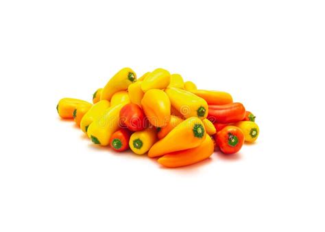 Group Of Colorful Red Yellow And Orange Mini Sweet Peppers Snack
