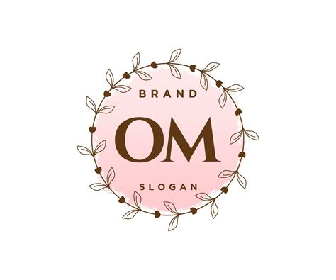 Initial Om Feminine Logo Usable For Nature Salon Spa Cosmetic And