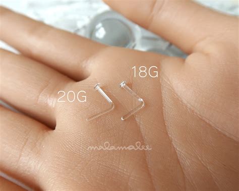 Tempered Glass Clear Nose Piercing Retainer L Shape Nose Etsy