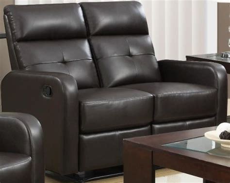 Monarch Specialties I 85br 2 Reclining Love Seat Brown Bonded Leather