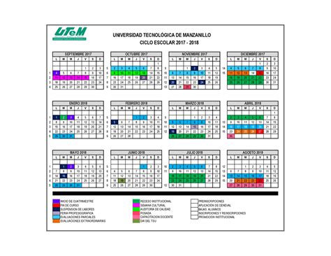 Calendario Escolar De La Universidad Utem Docsity