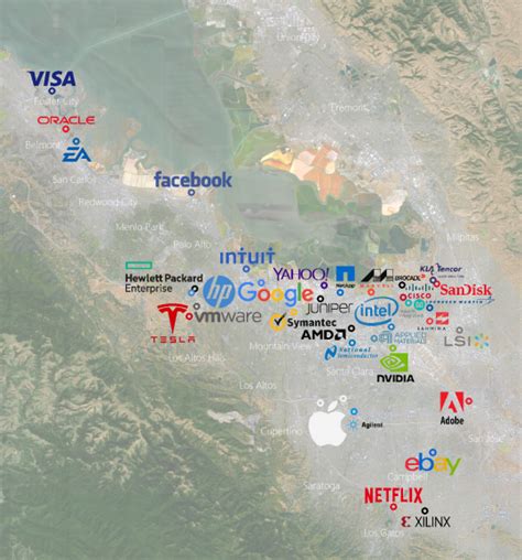 Landkartenblog Die Größten Hightechunternehmen Des Silicon Valley