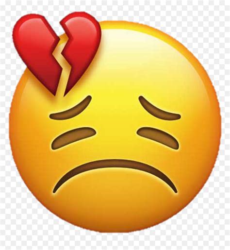 Emoji Broken Heart Love Smiley Sad Love Broken Heart Hd Png Download