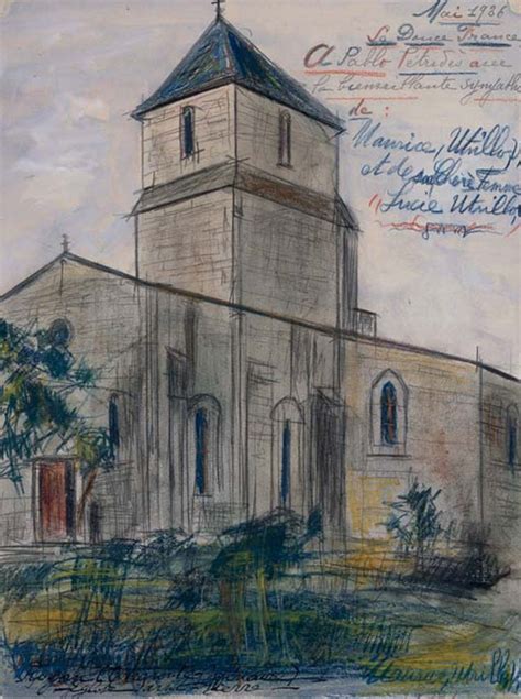 Maurice Utrillo 1883 1955 Eglise St Pierre à Royan 1936 36 X 28 Cm