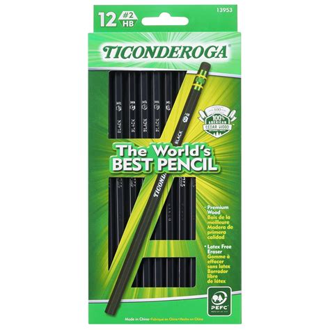 Ticonderoga Number 2 Soft Pencils Wood Cased Graphite Black Pencil 12 Count Home And Garden