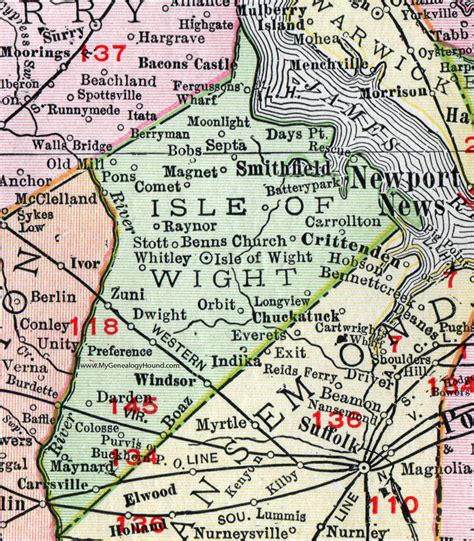 Isle Of Wight Virginia Map Spain Map