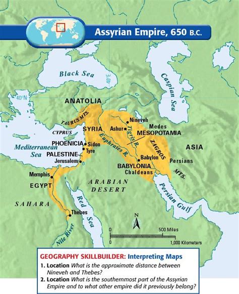 Assyrian Empire 650 B C Map Ancient Maps Bible History