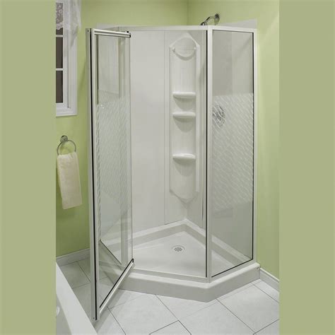 Free standing shower stall,home depot shower stalls,menards shower stalls. Buy corner shower stall kits from Lowes | Corner shower stalls, Shower stall, Corner shower