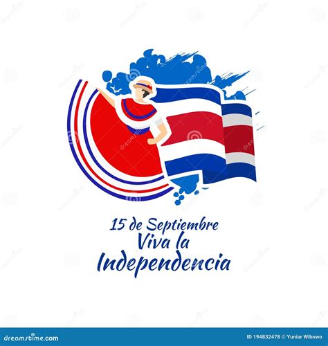 September 15 Independence Day Of Costa Rica Vector Illustration