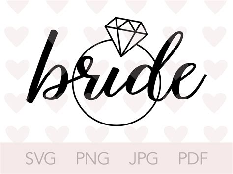 This Bride Svg With Diamond Engagement Ring Image Can Be Used For