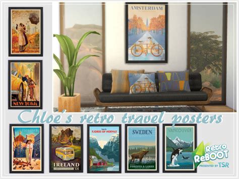 The Sims Resource Retro Rebootchloes Retro Travel Posters