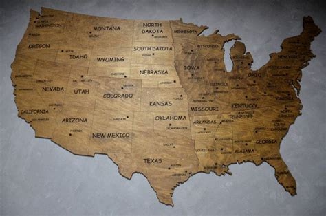 United States Map Us Push Pin Travel Map Usa Map Wood Wall Art Etsy