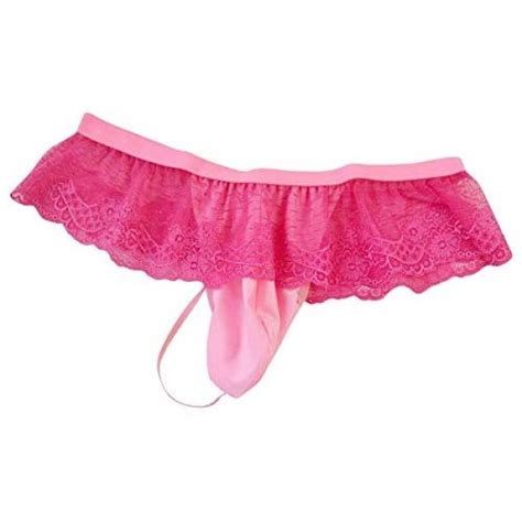 Mens Frilly Skirted Sissy Lace Thong T Back G String Briefs Girly Panties Crossdress Lingerie