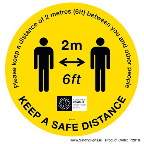 Keep A Safe Distance Floorsign Circular 62004