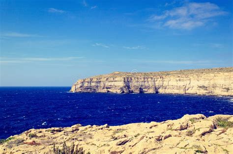 Scenic Mountains On Gozo Island In Malta Stock Image Image Of Cliffs
