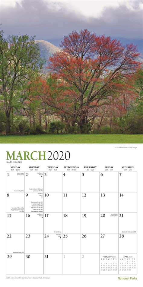 National Parks 2020 Mini Wall Calendar By Plato Plato Calendars
