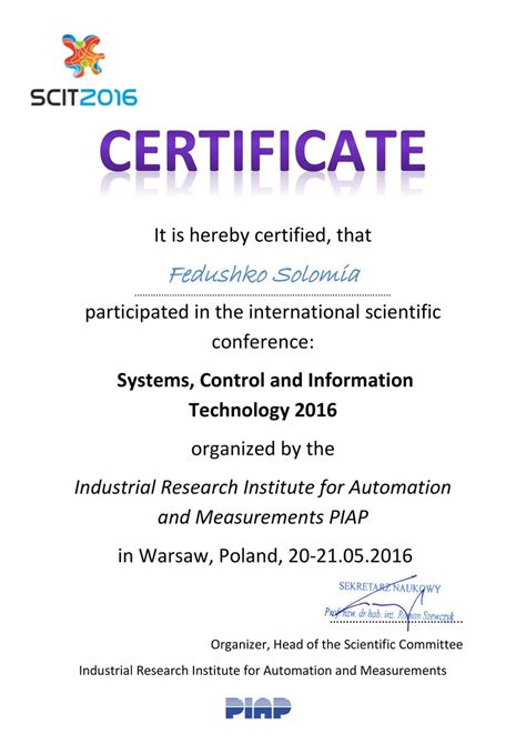 Pdf Certificate Of Participation In The International Scientific