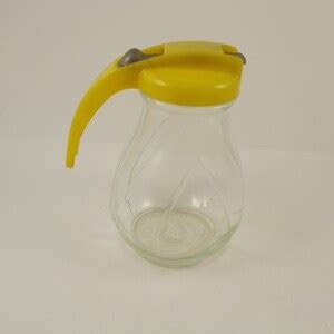 Vintage Hazel Atlas Syrup Pitcher W Yellow Lid Please View Etsy