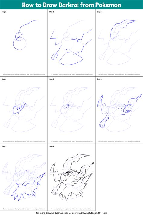 How To Draw Darkrai From Pokemon Printable Step By Step Drawing Sheet