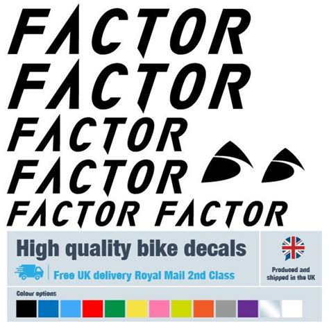 Factor Bike Decals Labels Stickers In Vinyl With Free Bike