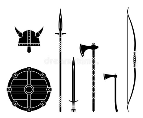 Medieval Weapons Silhouette Set Stock Illustrations 242 Medieval