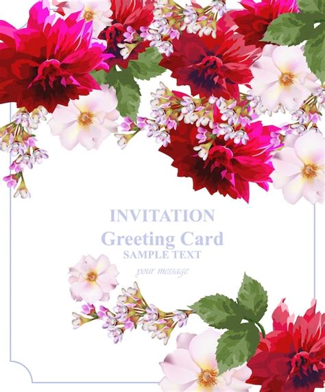 Premium Vector Invitation Card Floral Vector Colorful Beautiful
