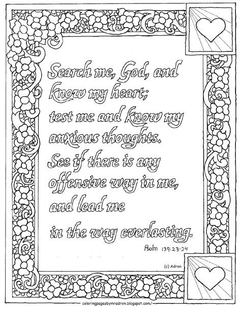 Coloring Pages For Kids By Mr Adron Printable Psalm 13923 24
