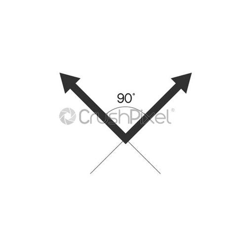 90 Degrees Angle With Arrows Stock Vector Illustration Isolated On