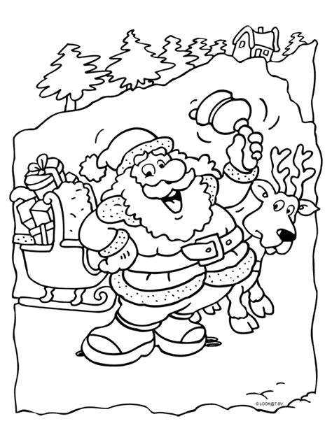 Print een kleurplaat van de kerstman, rendieren, santa's arreslee, kerstklokken, zingende engeltjes of wintertafereeltjes. www.kleurplaten.nl : voor iedereen die graag kleurt, is ...